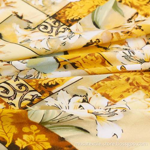 Printed Rayon Fabric Plain Printed Floral Viscose Fabric